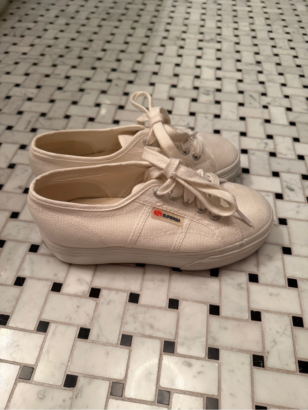 Superga Women's Low-Top Canvas Sneakers in Off-White
